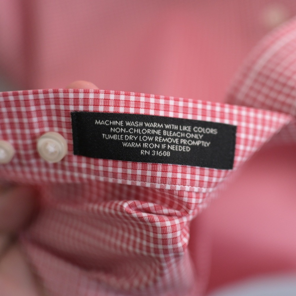 Jos. A. Bank Mens XL Traveler's Collection Red Gingham long sleeve shirt - Picture 8 of 8